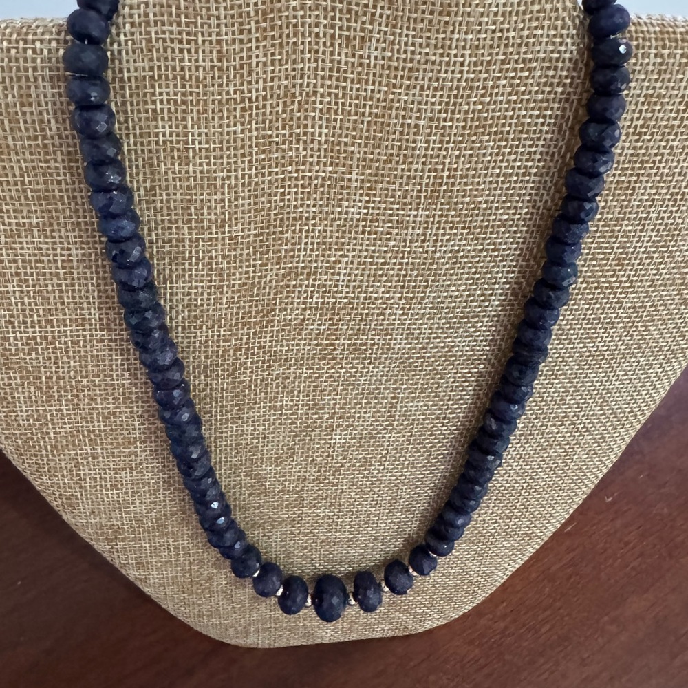 Chic Midnight Blue Beaded Necklace